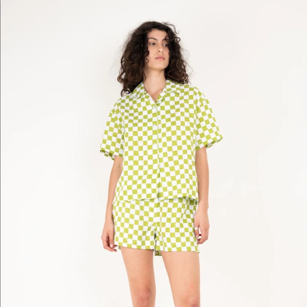 Holiday The Label Olive Check Short
